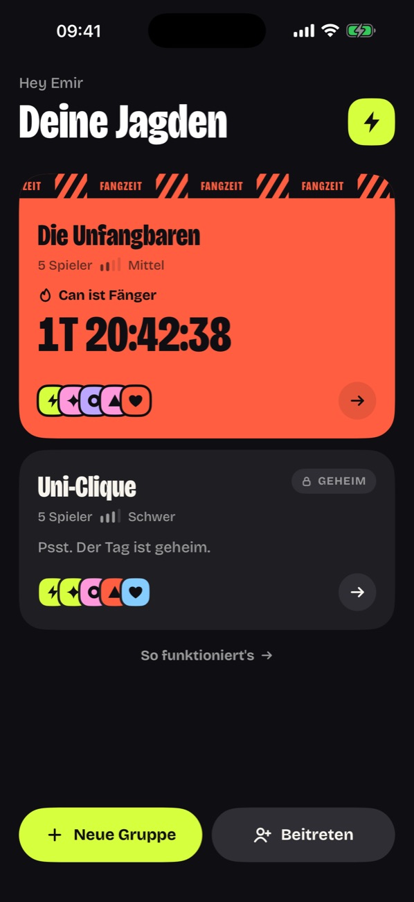 Startseite mit Gruppen
